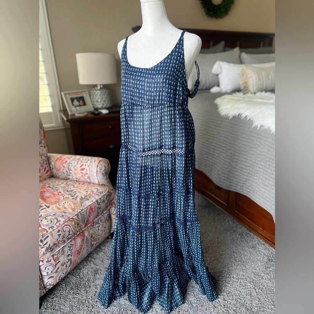 FREE people midnight dance printed sleeveless maxi dress, size S
